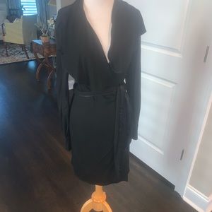 Theory L/S Black Wrap Dress - image 1